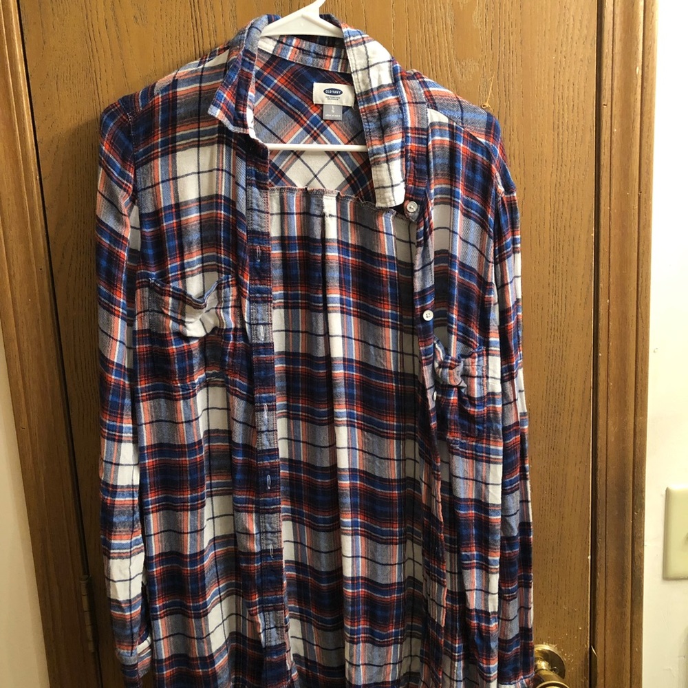 Red, White, and Blue Flannel Size Large